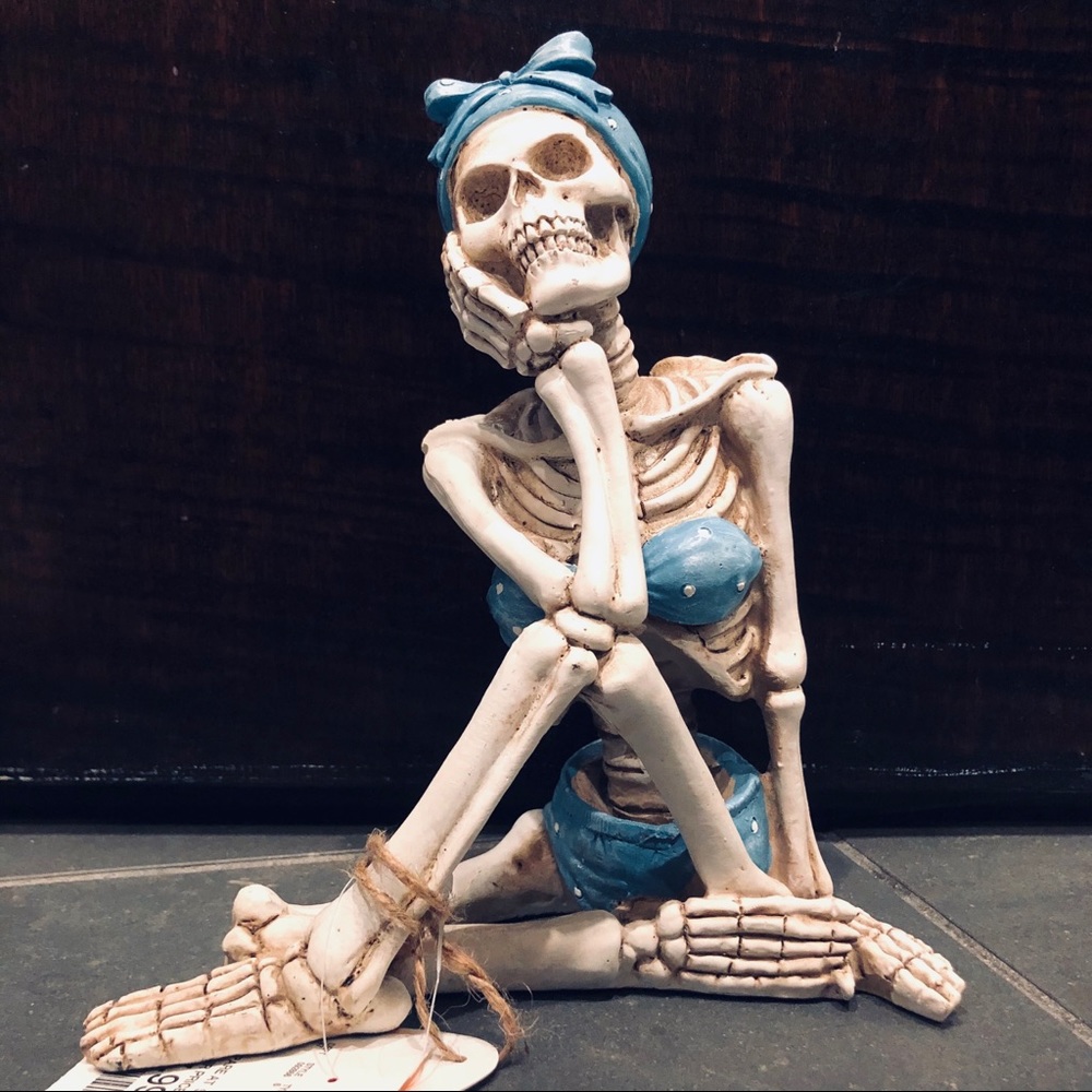 Halloween Lady Skeleton Bikini Stone Decor Accent